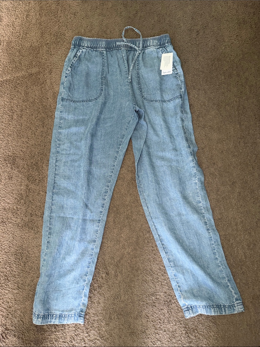 Splendid Light Blue Drawstring Denim Jogger